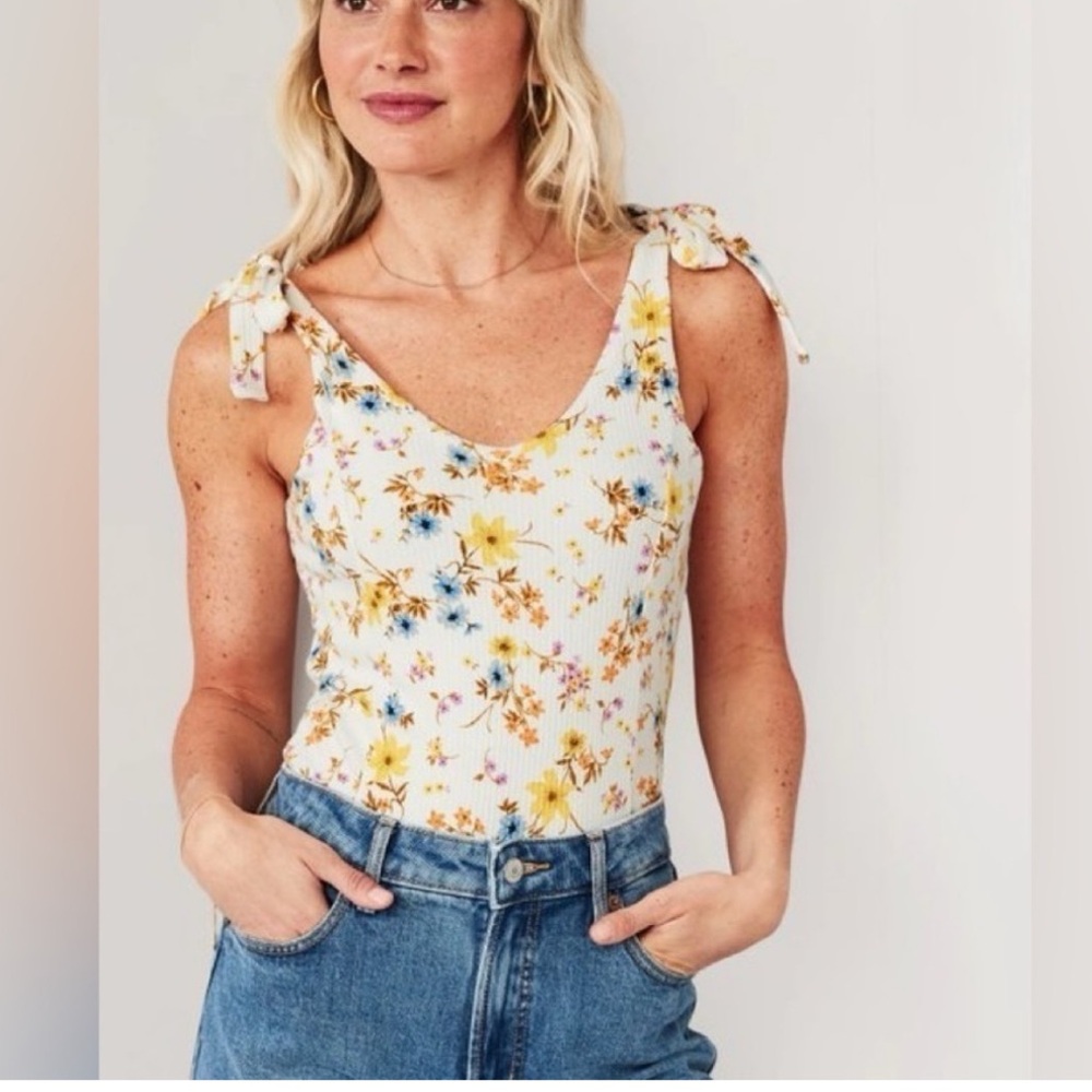 Floral Tie-Shoulder Women's Bodysuit